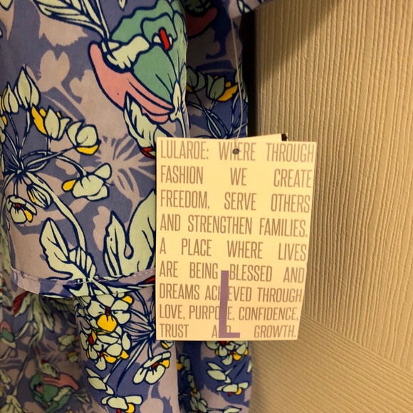 Large Lularoe Lindsey Floral Paisley Print - Picture 3 of 5